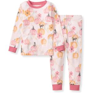 imageBurts Bees Baby Girls 2Piece Long Sleeve Tee and Pants Organic Cotton Pajama SetMagical Pumpkins