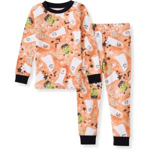 imageBurts Bees Baby Girls 2Piece Long Sleeve Tee and Pants Organic Cotton Pajama SetStarry Ghost
