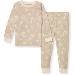 imageBurts Bees Baby Girls 2Piece Long Sleeve Tee and Pants Organic Cotton Pajama SetWhimsical Floral