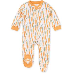 imageBurts Bees Baby Girls Snug Fit OnePiece Footed NonSlip Sleeper PajamasCrunch Carrots