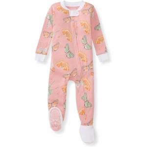 imageBurts Bees Baby Girls Snug Fit OnePiece Footed NonSlip Sleeper PajamasDesert Moths