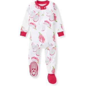 imageBurts Bees Baby Girls Snug Fit OnePiece Footed NonSlip Sleeper PajamasDragon Fruit