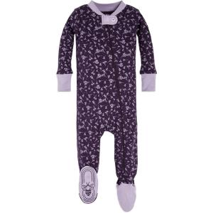 imageBurts Bees Baby Girls Snug Fit OnePiece Footed NonSlip Sleeper PajamasDusty Dandelion