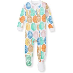 imageBurts Bees Baby Girls Snug Fit OnePiece Footed NonSlip Sleeper PajamasEaster Friends