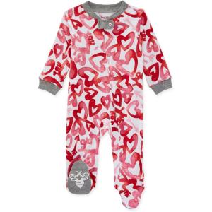 imageBurts Bees Baby Girls Snug Fit OnePiece Footed NonSlip Sleeper PajamasI Love You