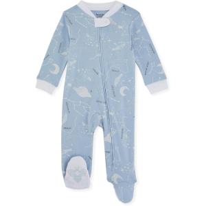 imageBurts Bees Baby Girls Snug Fit OnePiece Footed NonSlip Sleeper PajamasLittle Planetarium Glass