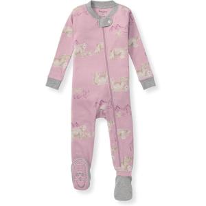 imageBurts Bees Baby Girls Snug Fit OnePiece Footed NonSlip Sleeper PajamasPolar Mountain Pink