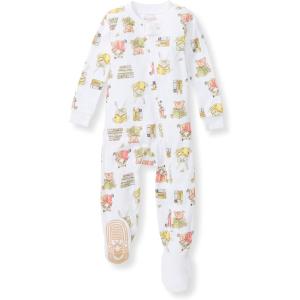 imageBurts Bees Baby Girls Snug Fit OnePiece Footed NonSlip Sleeper PajamasStardust Bunnies