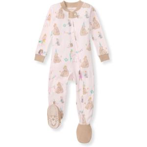 imageBurts Bees Baby Girls Snug Fit OnePiece Footed NonSlip Sleeper PajamasTea Time