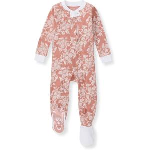 imageBurts Bees Baby Girls Snug Fit OnePiece Footed NonSlip Sleeper PajamasVibrant Garden