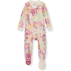 imageBurts Bees Baby Girls Snug Fit OnePiece Footed NonSlip Sleeper PajamasWild Floral