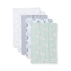imageBurts Bees Baby Infant Burp Cloths 100 Organic Cotton Extra Absorbent Soft Fabric Drool Cloths 5Pack Newborn MustHave Essential Large Burping Cloths One Size 17 x 1175 InchesHello Moon