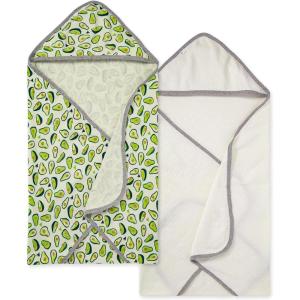 imageBurts Bees Baby Infant Hooded Towels Little Ducks Organic Cotton Unisex Bath Essentials and Newborn Necessities Soft Nursery Towel with Hood Set 2Pack Size 29 x 29 InchAvocrazy