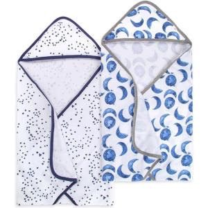 imageBurts Bees Baby Infant Hooded Towels Little Ducks Organic Cotton Unisex Bath Essentials and Newborn Necessities Soft Nursery Towel with Hood Set 2Pack Size 29 x 29 InchIndigo Moons