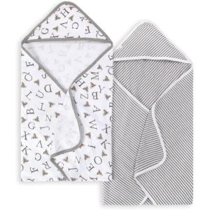 imageBurts Bees Baby Infant Hooded Towels Little Ducks Organic Cotton Unisex Bath Essentials and Newborn Necessities Soft Nursery Towel with Hood Set 2Pack Size 29 x 29 InchAbeec