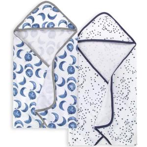 imageBurts Bees Baby Infant Hooded Towels Little Ducks Organic Cotton Unisex Bath Essentials and Newborn Necessities Soft Nursery Towel with Hood Set 2Pack Size 29 x 29 InchHello Moon
