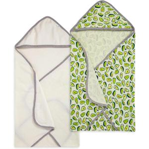 imageBurts Bees Baby Infant Hooded Towels Little Ducks Organic Cotton Unisex Bath Essentials and Newborn Necessities Soft Nursery Towel with Hood Set 2Pack Size 29 x 29 InchGreen Avocados