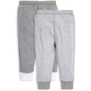 imageBurts Bees Baby Knit Jogger Pants Baby Sweatpants 100 Organic Cotton Infant BottomsGrey SolidStripes 2pk