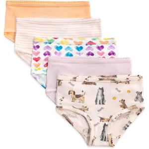 imageBurts Bees Baby Toddler Girls Underwear Set of 5  Solids StripesPrints TagFree with Sizes for 2T to 8 Years OldPuppies  Rainbows