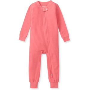 imageBurts Bees Baby Unisex Baby Honeysoft Pajamas Footless Onepiece Zipup Pj Soft Organic Cotton ampamp Lyocell BlendPink Coral