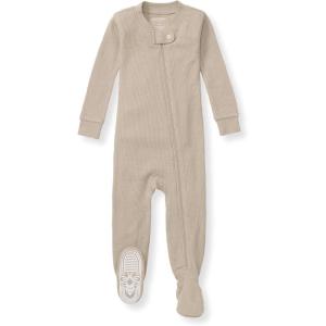 imageBurts Bees Baby Unisex Baby Honeysoft Sleeper Pajamas Zip Front Nonslip Footed Footie Pjs Organic Cotton ampamp LyocellDelicate Doe