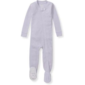 imageBurts Bees Baby Unisex Baby Honeysoft Sleeper Pajamas Zip Front Nonslip Footed Footie Pjs Organic Cotton ampamp LyocellFlowering Lilac