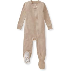 imageBurts Bees Baby Unisex Baby Honeysoft Sleeper Pajamas Zip Front Nonslip Footed Footie Pjs Organic Cotton ampamp LyocellNeutral Jersey Slub