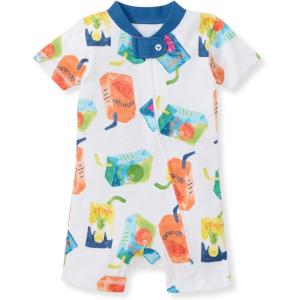 imageBurts Bees Baby Unisex Baby Short Sleeve Pajamas Onepiece Sleeper Romper Pjs Snug Fit for Infants 3 to 24 MonthsJuice Box