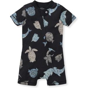 imageBurts Bees Baby Unisex Baby Short Sleeve Pajamas Onepiece Sleeper Romper Pjs Snug Fit for Infants 3 to 24 MonthsMosaic Sea Animals