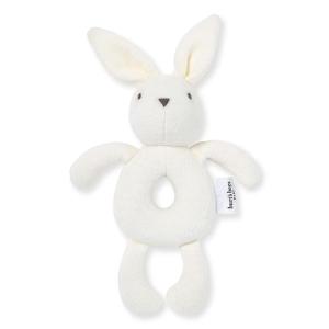 imageBurts Bees Baby Unisex Infant Rattle Toy Nursery Sensory Animal Plush Made with 100 Organic Cotton Shell and Polyester Fill Sweet Bear Bunny or Dog Stuffed Animals for BabiesBunny Rattle