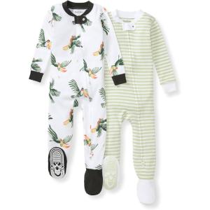 imageBurts Bees Baby babyboys Boys Sleeper Pjs 100 Organic Cotton Onepiece Footie Zip Up Jumpsuit Snug Fit PajamasToucan