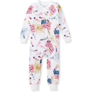imageBurts Bees Baby babyboys Footless Sleepers 100 Organic Cotton Onepiece Diagonal Zip Up Jumpsuit Snug Fit PajamasFirecrackers