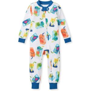 imageBurts Bees Baby babyboys Footless Sleepers 100 Organic Cotton Onepiece Diagonal Zip Up Jumpsuit Snug Fit PajamasJuice Box