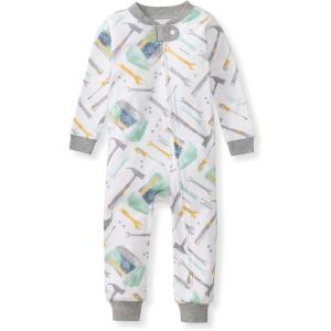 imageBurts Bees Baby babyboys Footless Sleepers 100 Organic Cotton Onepiece Diagonal Zip Up Jumpsuit Snug Fit PajamasTool Box
