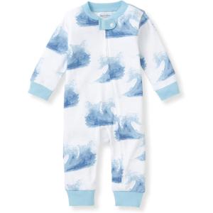 imageBurts Bees Baby babyboys Sleep and Play Pjs 100 Organic Cotton Onepiece Zip Front Footless Romper Jumpsuit PajamasBig Waves