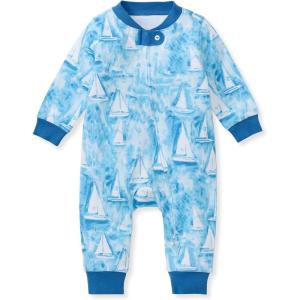 imageBurts Bees Baby babyboys Sleep and Play Pjs 100 Organic Cotton Onepiece Zip Front Footless Romper Jumpsuit PajamasMediterranean Sailing