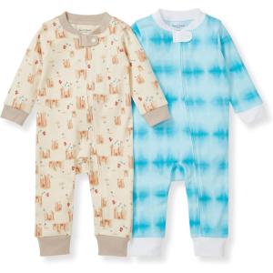 imageBurts Bees Baby babyboys Sleep and Play Pjs 100 Organic Cotton Onepiece Zip Front Footless Romper Jumpsuit PajamasSandy Castles
