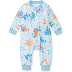 imageBurts Bees Baby babyboys Sleep and Play Pjs 100 Organic Cotton Onepiece Zip Front Footless Romper Jumpsuit PajamasUnder the Sea