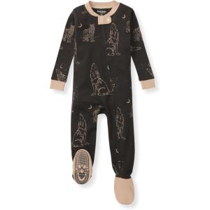 imageBurts Bees Baby babyboys Sleeper Pjs 100 Organic Cotton Onepiece Footie Zip Up Jumpsuit Snug Fit PajamasWolf Pack