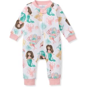 imageBurts Bees Baby babygirls Sleep and Play Pajamas 100 Organic Cotton Onepiece Footless PajamasMagical Mermaids