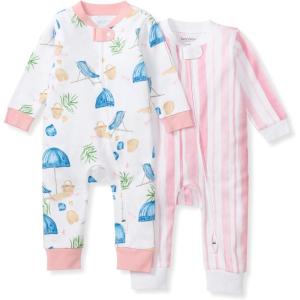 imageBurts Bees Baby babygirls Sleep and Play Pajamas 100 Organic Cotton Onepiece Footless PajamasSantorini Beach