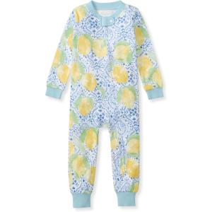imageBurts Bees Baby babygirls Sleepers 100 Organic Cotton Onepiece Zip Up Footless Jumpsuit Snug Fit PajamasLemon Tiles