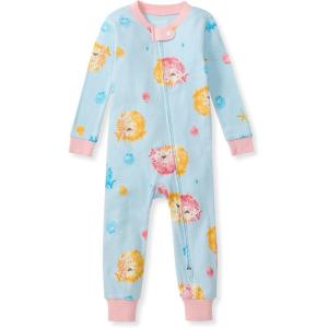 imageBurts Bees Baby babygirls Sleepers 100 Organic Cotton Onepiece Zip Up Footless Jumpsuit Snug Fit PajamasPuffer Fish