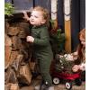 imageBurts Bees Baby Boys 100 Organic OnePiece Long Sleeve CoverallDark Jade Shawl Collar
