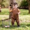 imageBurts Bees Baby Boys 100 Organic OnePiece Long Sleeve CoverallFarm Animals Overall Set