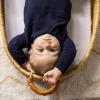 imageBurts Bees Baby Boys 100 Organic OnePiece Long Sleeve CoverallMidnight Quited Bee