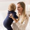imageBurts Bees Baby Boys 100 Organic OnePiece Long Sleeve CoverallMidnight Quited Bee