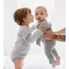 imageBurts Bees Baby Boys 100 Organic OnePiece Long Sleeve CoverallQuilted Heather Grey
