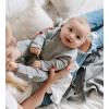 imageBurts Bees Baby Boys 100 Organic OnePiece Long Sleeve CoverallQuilted Heather Grey