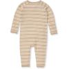 imageBurts Bees Baby Boys 100 Organic OnePiece Long Sleeve CoverallRaised Stripe Tan
